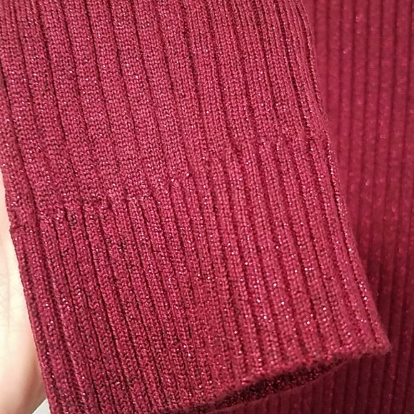 NWT Calvin Klein Red Sparkly Lurex Sweaterdress - Picture 7 of 10